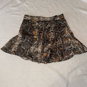 ZARA Snake Print Skirt with attached Shorts